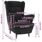vidaXL Fauteuil noir velours