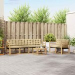 vidaXL Ensemble de canapés d'extérieur 7 Pièces Blanc et Beige