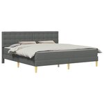 vidaXL Cadre de lit avec matelas Gris foncé 200 x 200 cm tissu