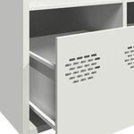 vidaXL Buffet blanc 101 5x39x73 5 cm acier laminé à froid