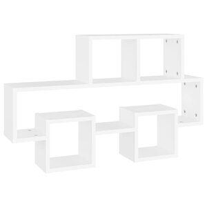 vidaXL Étagère murale forme d'auto Blanc 82x15x51 cm Bois d’ingénierie
