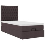 vidaXL Cadre de lit ottoman avec matelas marron foncé 100x200 cm tissu