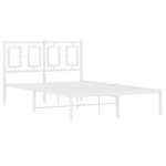 vidaXL Cadre de lit métal sans matelas et tête de lit blanc 120x190 cm