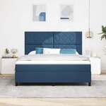 vidaXL Lit à ressorts avec matelas Bleu 180 x 200 cm tissu