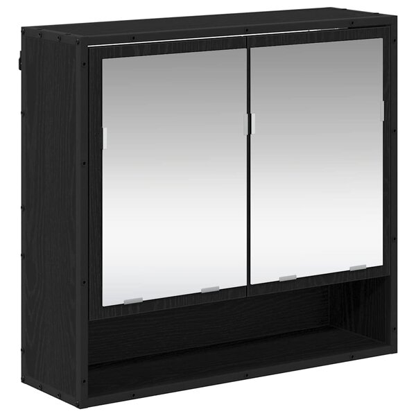 vidaXL Armoire Miroir de Salle de Bain Chêne noir 65 x 20 x 60 cm