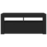 vidaXL Meuble TV avec lumières LED noir 90x35x40 cm