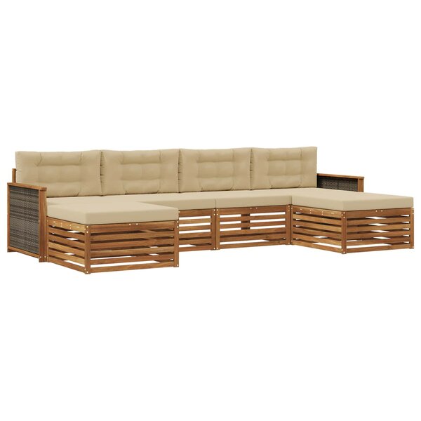 vidaXL Ensemble de canapés d'extérieur 6 pc Bois d'Acacia Massif