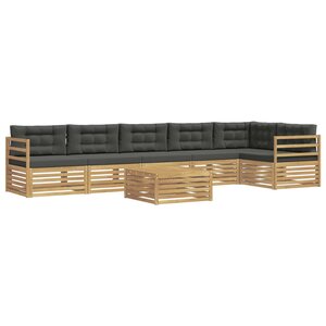 vidaXL Ensemble de canapés d'extérieur 7 pc Blanc et anthracite