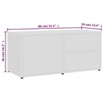 vidaXL Meuble TV Blanc 80x34x36 cm Bois d'ingénierie