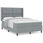 vidaXL Lit à ressorts avec matelas Gris clair 140 x 200 cm tissu