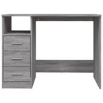 vidaXL Bureau avec tiroirs Sonoma gris 102x50x76 cm Bois d'ingénierie