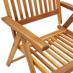 vidaXL Chaises pliables de jardin 3 Pièces avec coussins Bois d'acacia