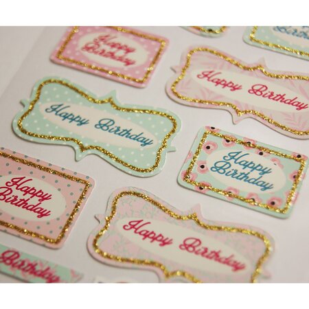 Stickers - Etiquettes 'Happy Birthday' - 1 8 cm