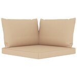 vidaXL Salon de jardin 5 Pièces avec coussins beige