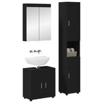 vidaXL Ensemble de mobilier de salle de bain avec étagère TULUM Noir