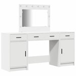 vidaXL Table de Toilette avec tiroir 3 Pièces Blanc Bois d'ingénierie