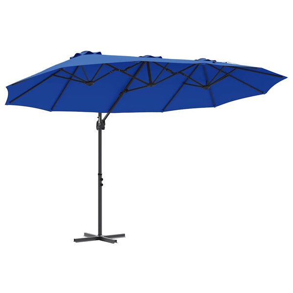 vidaXL Parasol 372 x 198 x 243 cm Polyester et Aluminium Azur