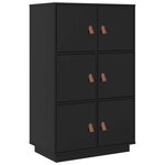 vidaXL Buffet haut Noir 67x40x108 5 cm Bois massif de pin