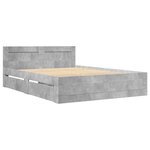 vidaXL Cadre de lit et tête de lit sans matelas gris béton 120x190 cm