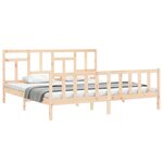 vidaXL Cadre de lit avec tête de lit 200x200 cm bois massif