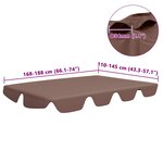 vidaXL Toit de rechange balançoire marron 188/168x145/110 cm