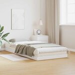 vidaXL Cadre de lit surélevé Blanc 80 x 220 cm Bois de pin massif