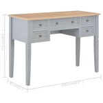 vidaXL Bureau Gris 109 5 x 45 x 77 5 cm Bois