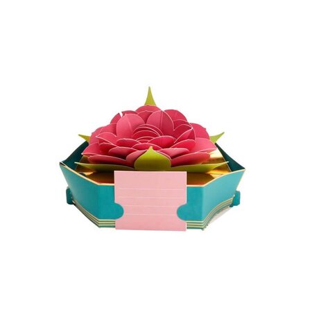 Carte pop up 3d - fleur de lotus - draeger paris