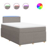 vidaXL Sommier à lattes de lit avec matelas taupe 120x190 cm tissu