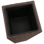 vidaXL Lits surélevés de jardin 3 Pièces Résine tressée Marron