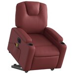 vidaXL Fauteuil inclinable de massage électrique rouge bordeaux