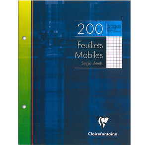 Paquet de 100 Feuillets Mobiles 17x22 cm 90g 200 Pages Q.5x5 CLAIREFONTAINE