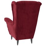 vidaXL Fauteuil rouge bordeaux velours