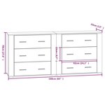 vidaXL Buffets 2 Pièces blanc bois d'ingénierie