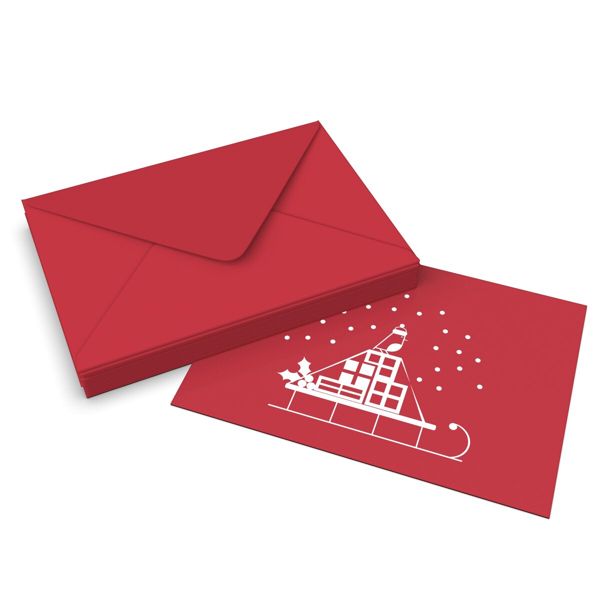 Enveloppes De Noël Pour Argent - Motif Père Noël Et Cerf - 6 Compartiments - 17x72 Cm - Idéal Pour Cadeaux En Espèces, Cartes - Cadeau Festif