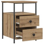 vidaXL Tables de chevet 2 Pièces chêne artisanal bois d'ingénierie
