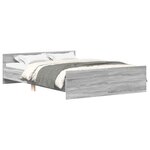 vidaXL Cadre de lit sans matelas sonoma gris 135x190 cm