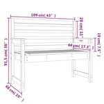 vidaXL Banc de jardin blanc 109x48x91 5 cm bois massif de pin