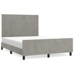 vidaXL Cadre de lit avec tête de lit Gris clair 140x190 cm Velours