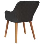 vidaXL Chaise de jardin 2 pc Noir polyrotin