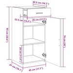 vidaXL Buffet chêne marron 45x42 5x93 cm bois d'ingénierie