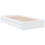 vidaXL Cadre de lit avec tiroirs sans matelas blanc 100x200 cm
