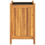 vidaXL Jardinière avec doublure 31x31x50 cm bois massif d'acacia