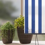 vidaXL Store Roulant Extérieur Manuel Bleu et blanc 220 x 250 cm tissu