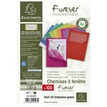 Paquet de 100 chemises à fenetre Forever - 22x31cm - Vert vif EXACOMPTA