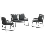 vidaXL Ensemble de salle à manger pour jardin 3 Pièces Noir et anthracite