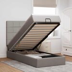 vidaXL Cadre de lit ottoman avec matelas taupe 100x200 cm tissu