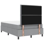 vidaXL Lit à ressorts avec matelas Gris clair 120 x 200 cm tissu