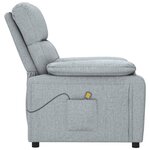 vidaXL Fauteuil de massage Gris clair Tissu