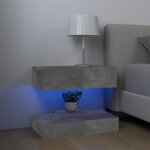 Vidaxl meuble tv avec lumières led gris béton 60x35 cm